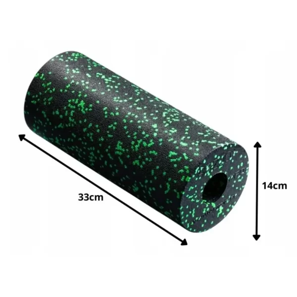 Wałek roller do masażu gładki wymiary czarno zielony