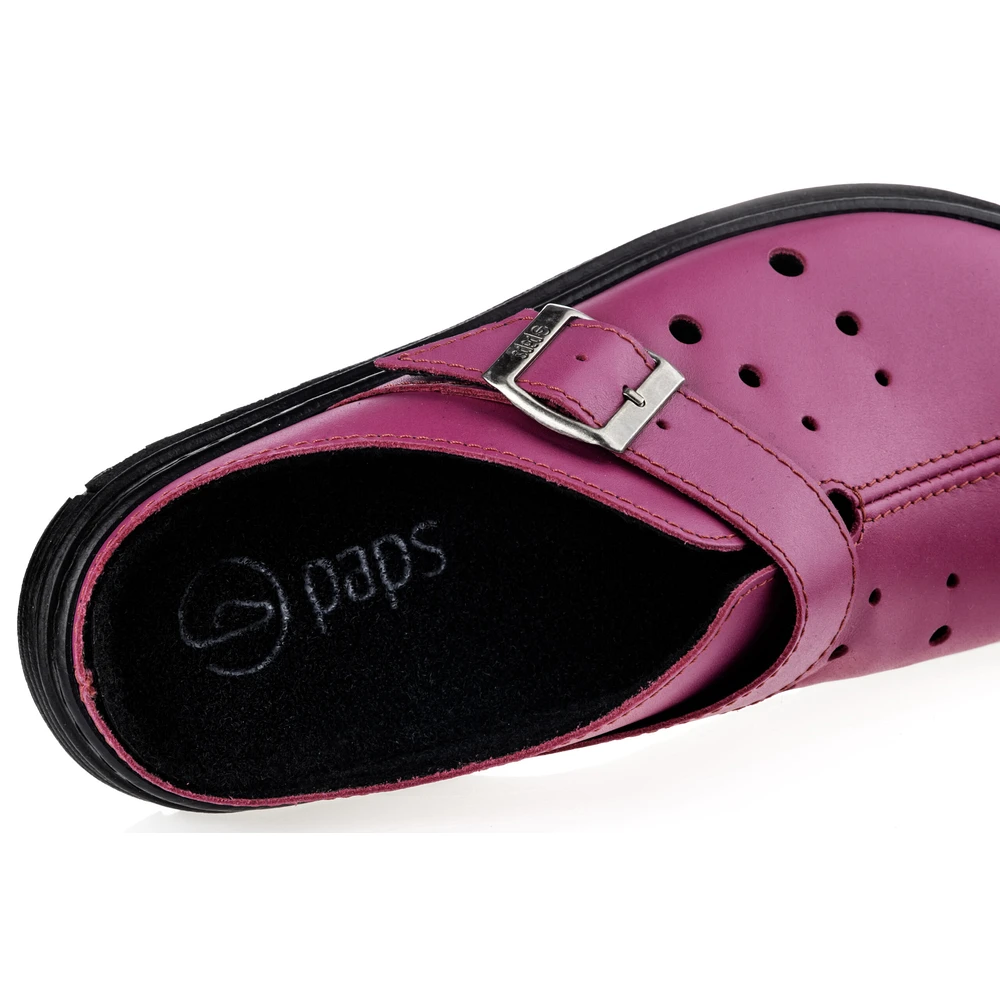 Klapki zdrowotne skórzane męskie, damskie pełne PAPS 25 Klapki Paps Classic ME 1053-903b fuksja