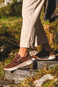 Buty zdrowotne damskie tęgość H Ara Sapporo brązowe