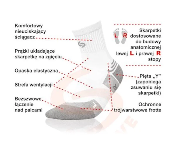 Skarpety sportowe ze srebrem INMOVE Athletic Silver cechy
