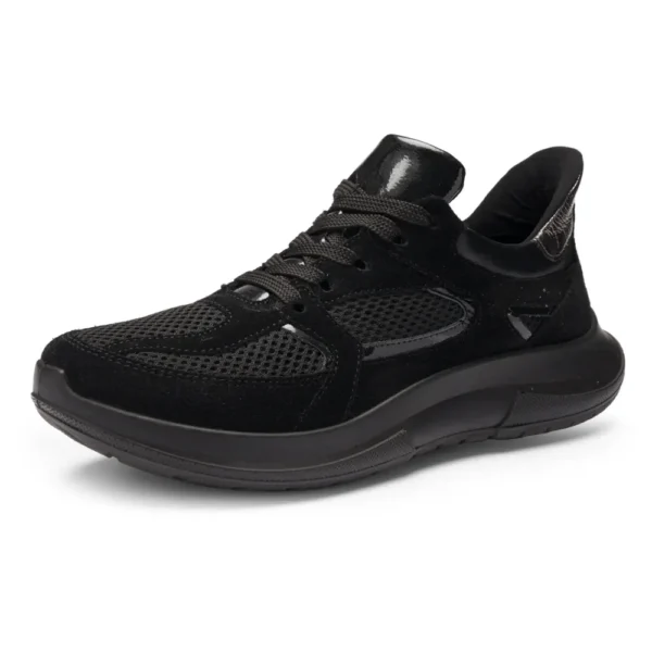 Czarne sneakersy damskie oddychające z siateczką Ara Motion