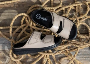 Klapki ortopedyczne damskie i męskie skórzane z regulacją marki PAPS Flip-Flops ME 1058