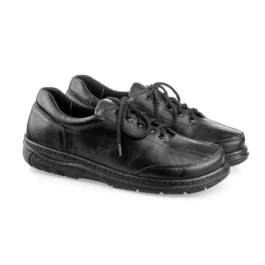 Buty na szerokie palce PAPS skórzane z wyjmowaną wkładką czarne